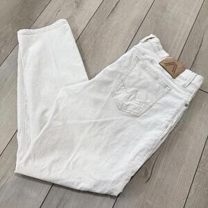 Alberto White Linen Blend Pants W42 L31 Men’s Dynamic Superfit Stretch Chino
